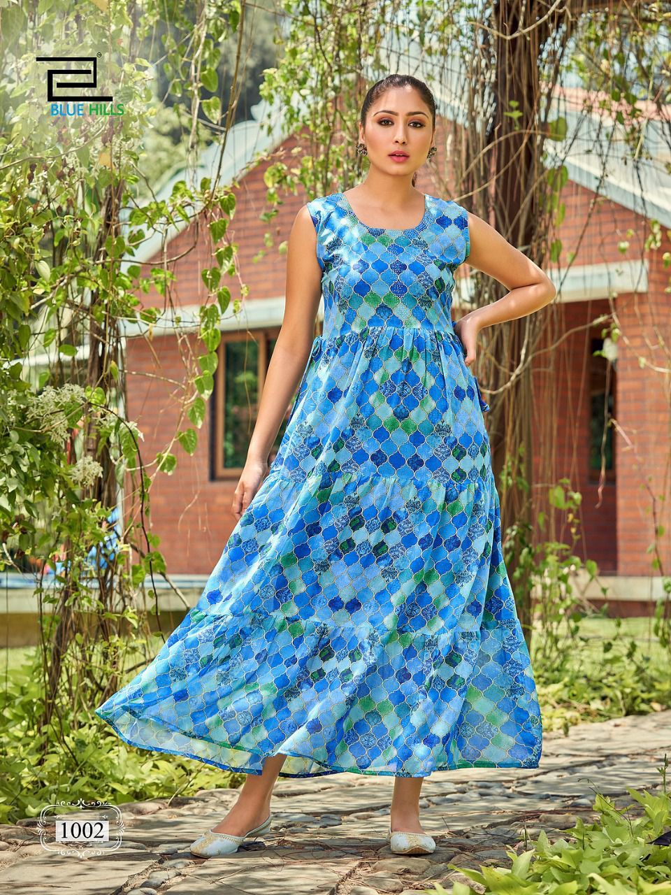 Blue Hills Beach Way Fancy Party Wear Long Gown Style Kurti Collection